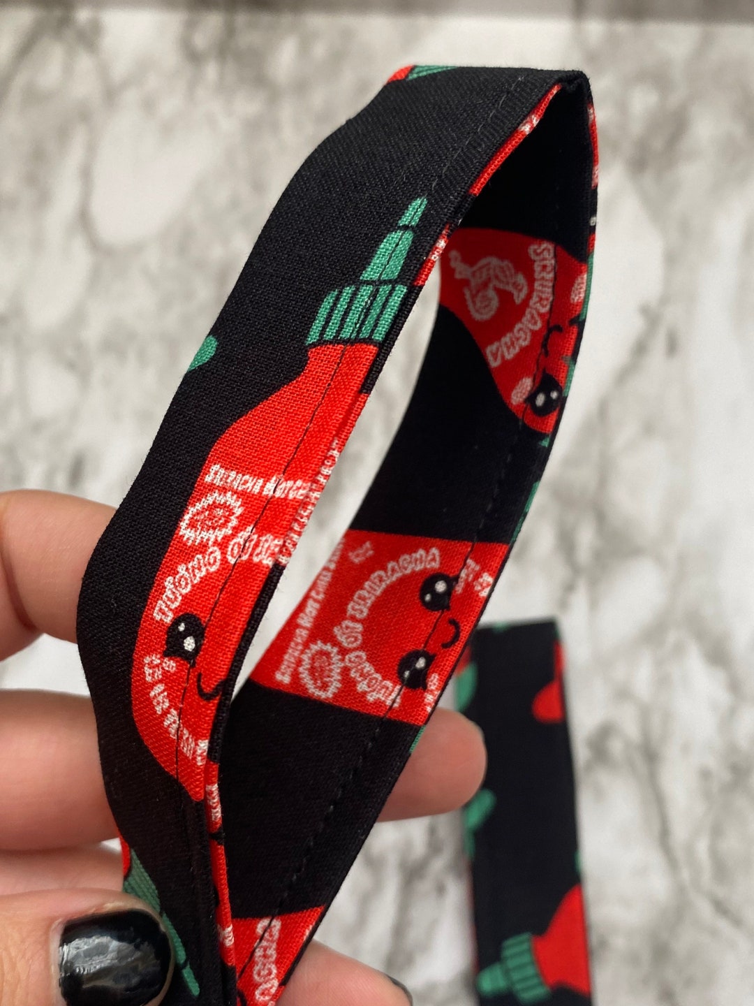 Sriracha Hot Chili Sauce Fabric Wrist Lanyard 6 Etsy
