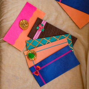Handmade Money Envelope, Designer Paper Indian envelopes, Shagun envelopes For indian Wedding favors, Cash Envelopes for Diwali, Nikah gift