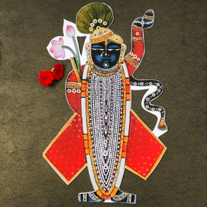 Lord Shrinathji Cutouts Full | housewarming gift | home decor | spiritual | shrinathji mukharvind | pichwai painting | miniature painting