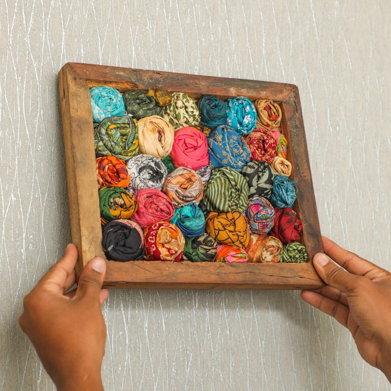 Indian Fabric Wall Art Frames, Living Room decor, Handmade Wall Hanging, Bohemian wall decor ethnic home decoration, Home decor Hanging