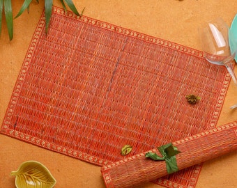 Natural table mats, dining Table Placemats, Indian Placemats,, kusha grass table mats, bamboo placemats, straw placemats, indian placemats