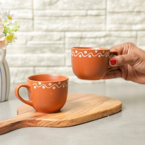 Muggu Indian tea cups, Handmade Ceramic Tea cup, Housewarming return gift, Indian return gift, Indian wedding favor, kulhad chai cup,Mug set