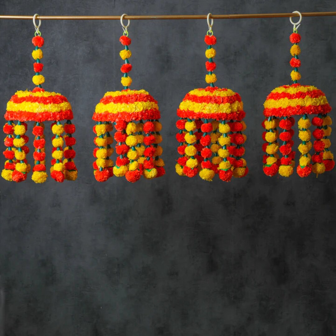 Buy Marigold Jhoomar, Indian Wedding Decor, Diwali Decoration, Haldi