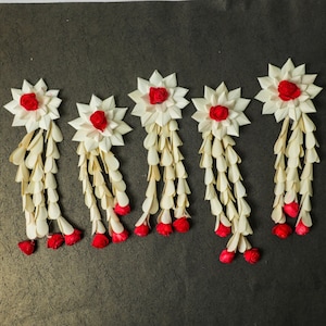 Palm Sola Wood Flower hangings for Indian wedding decor, Varalakshmi vratam decor, Diwali decor, Artificial Garlands for Pooja Mandir decor