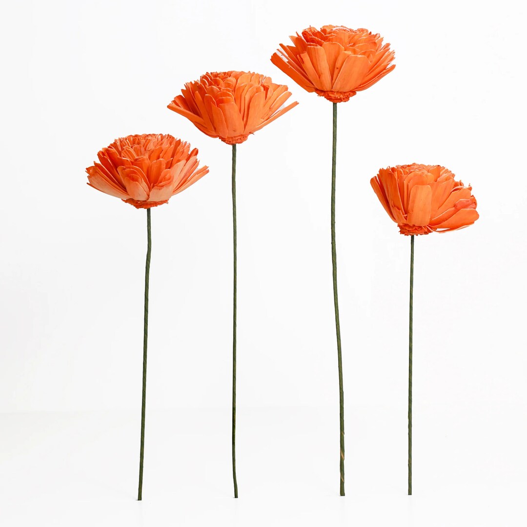 Artificial Shola Wood Flower Stems Bunch, Quick Outdoor Décor Prop for ...