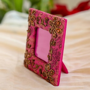 1pc -Embroidered fabric photo frame | wedding return gift idea | Mehendi party favors |Return Gifts for Puja | Indian Bridesmaids Gift Box