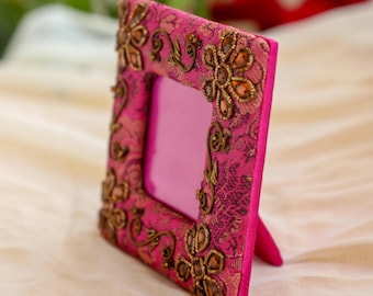 1pc -Embroidered fabric photo frame | wedding return gift idea | Mehendi party favors |Return Gifts for Puja | Indian Bridesmaids Gift Box