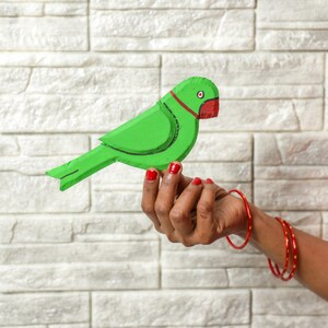 1pair-Handpainted Foam Parrot Cutouts | Desi decor | foam cutouts | parrot decoration | Babyshower decor | Housewarming decor  | Puja decor
