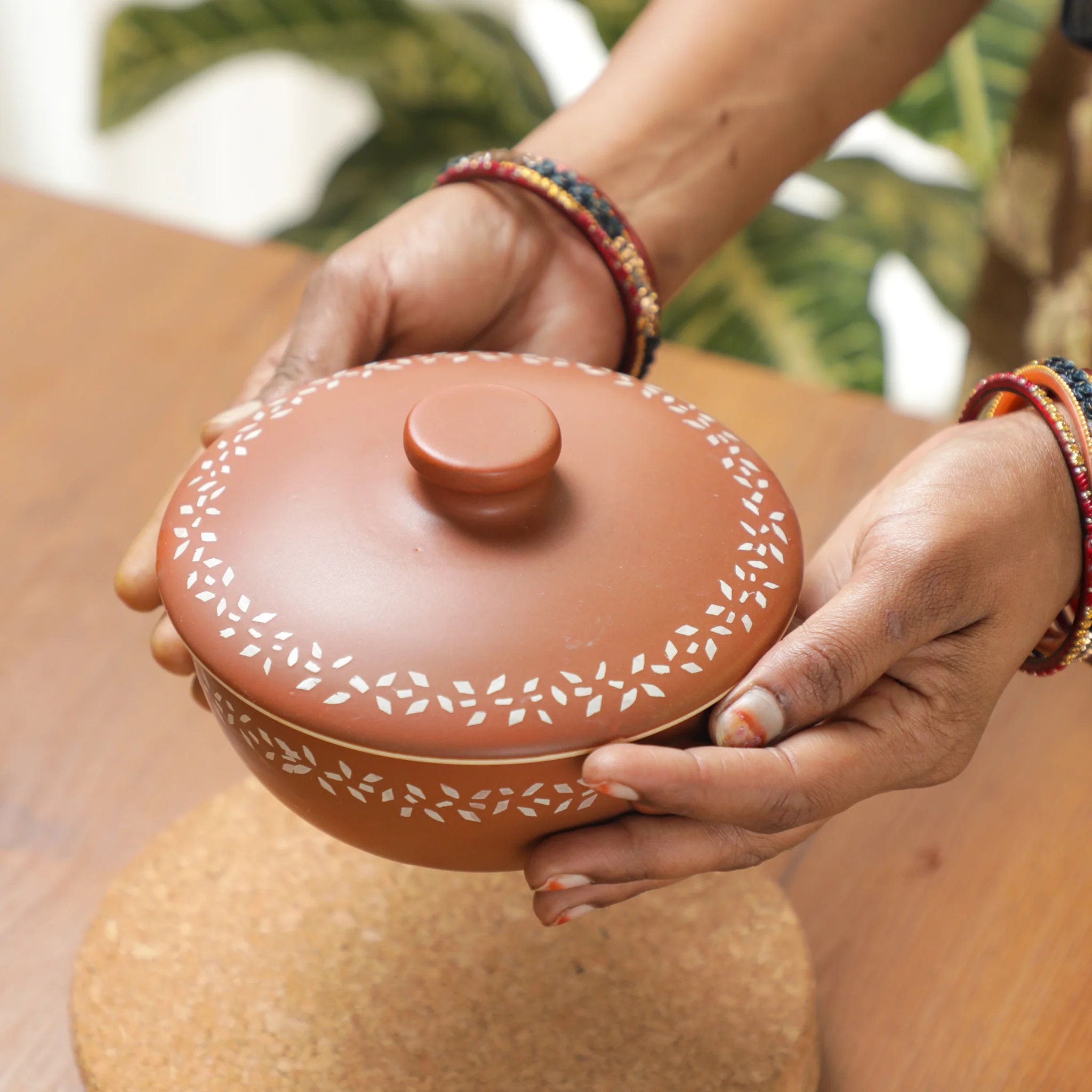 Pentola In Ceramica E Terracotta Da 3.5 Litri – Casseruola Con Coperchio, Stile Vintage, Adatta A Gas E Fornelli Elettrici, Per Zuppe, Riso E Stufati