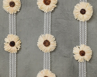 6ft Daisy Garland, Daisy Baby Shower, Daisy Party Decoration, Artificial Sola Wood Garland for Indian backdrop Decor, White Garlands