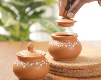 Indian Ceramic Floral Condiment Jars - Made in India from Desifavors