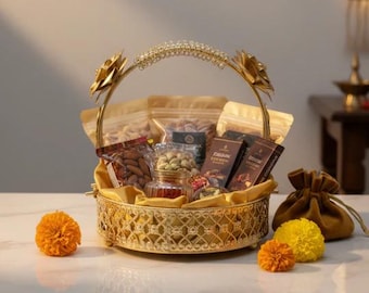 Empty Gift Tray, Indian Gift Basket, Diwali gifts, Indian return gift boxes, Empty sweet box, Pooja favor, Gift Box, Diy Gift empty box