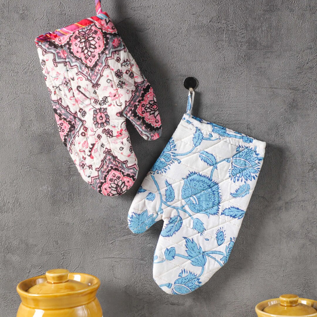 Vintage Oven Mitt, Kantha Quilted Oven Mitts, Gift for Her, Baking Oven