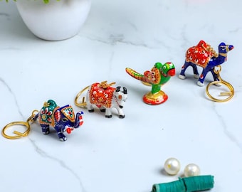Handmade Indian Keychain, Indian Return Gift, Cute Indian Handmade keychains, Return gift for pooja, Key Chain Ring, Rajasthani Keychain