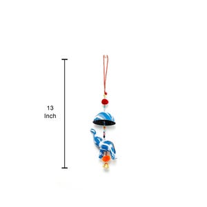 16'' Rajasthani Umbrella Elephant Hanging with Bell, Indian Wedding Decor, Indian Home Decor, Wind Chimes, Pooja Return gifts, Diwali Decor image 9