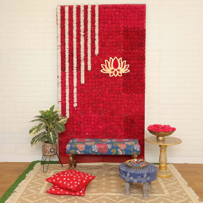 Red Rose Backdrop for Indian Wedding Decor Pooja Backdrop Etsy
