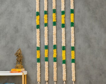 Lily Chrysanthemum garlands, Sola Wood Garland for Pooja room decoration, Artificial Indian Garland for Home, Diwali, Housewarming Decor