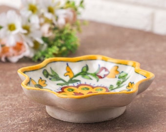 Handmade Ceramic Dish Dotted Pinched Ring Trays