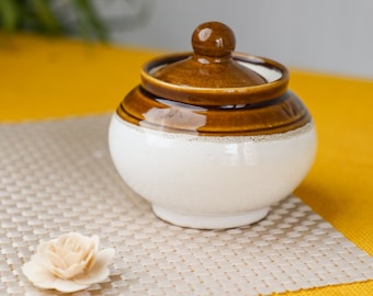 Ceramic Round Indian Pickle Jar for Dining Table, Handmade Old Fashioned Achaar Barni, Indian Housewarming Gifts, Return gift for pooja