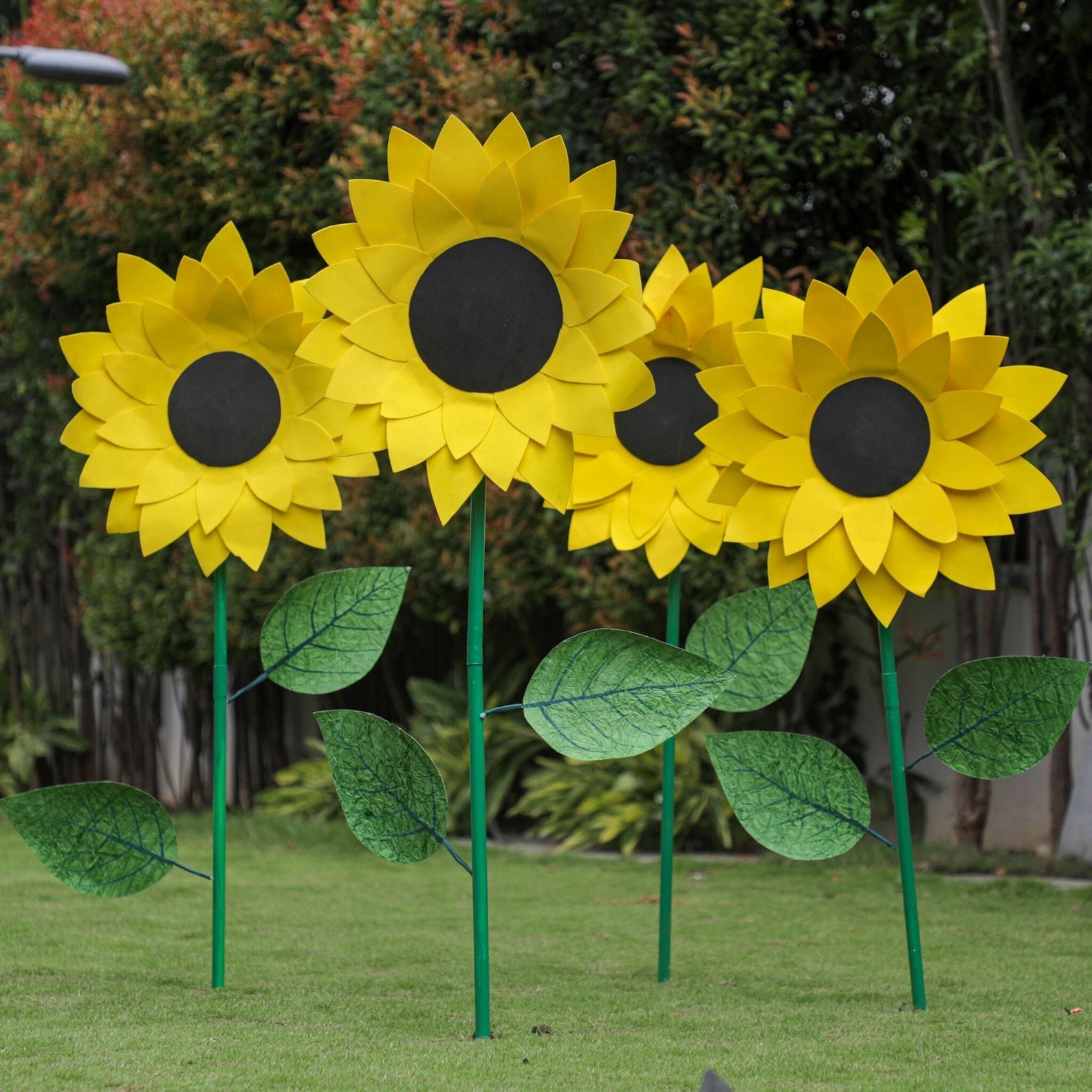 Large Sunflower Outdoor Decor Sunflower With Stem Theme Etsy