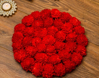 Red Rose Floral Mats, Rangoli Mat, Rangoli decor, Pooja Aasan For god, Pooja decorations, Diwali Decorations, Pooja Backdrop, indian Decor