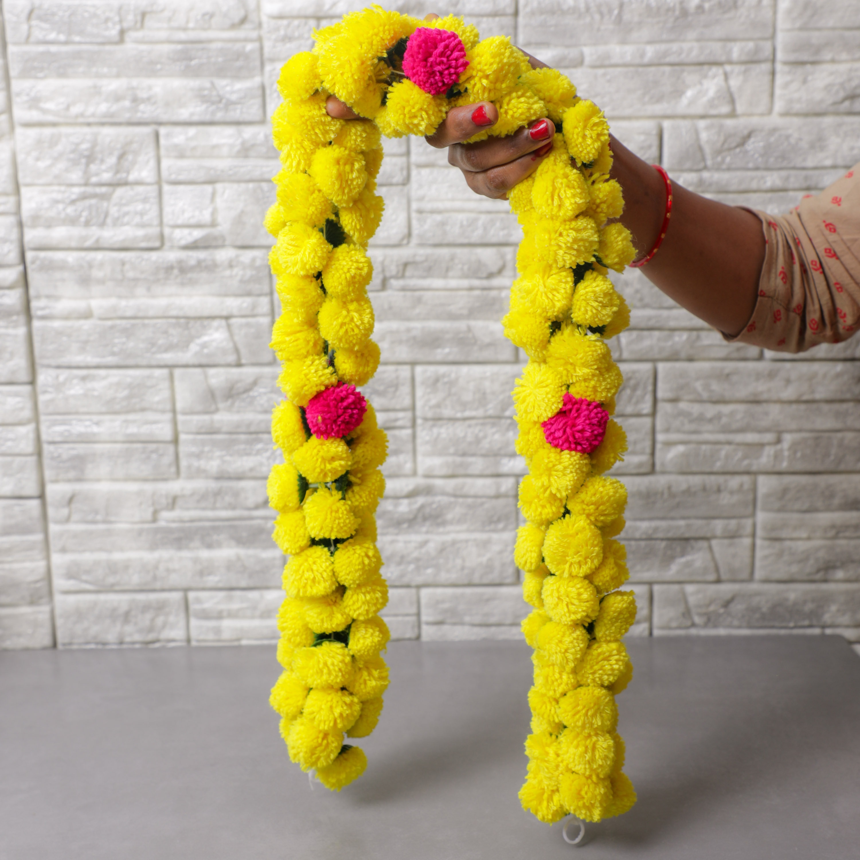 Indian Artificial garland for pooja, Wedding, housewarming decor, Chamanthi Garland, Door hanging Toran, Varalakshmi, Diwali, Haldi Decor