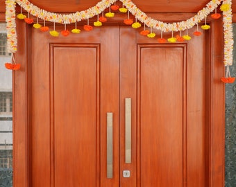 6ft Sola Wood Toran Garland, Door hanging Thoranam, Bandhanwar, Indian Wedding Decoration Backdrop, Diwali Decor, Ugadi Decor, Varalakshmi