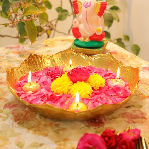 Handmade Lotus Urli, Floating Flower/candle Christmas, Diwali