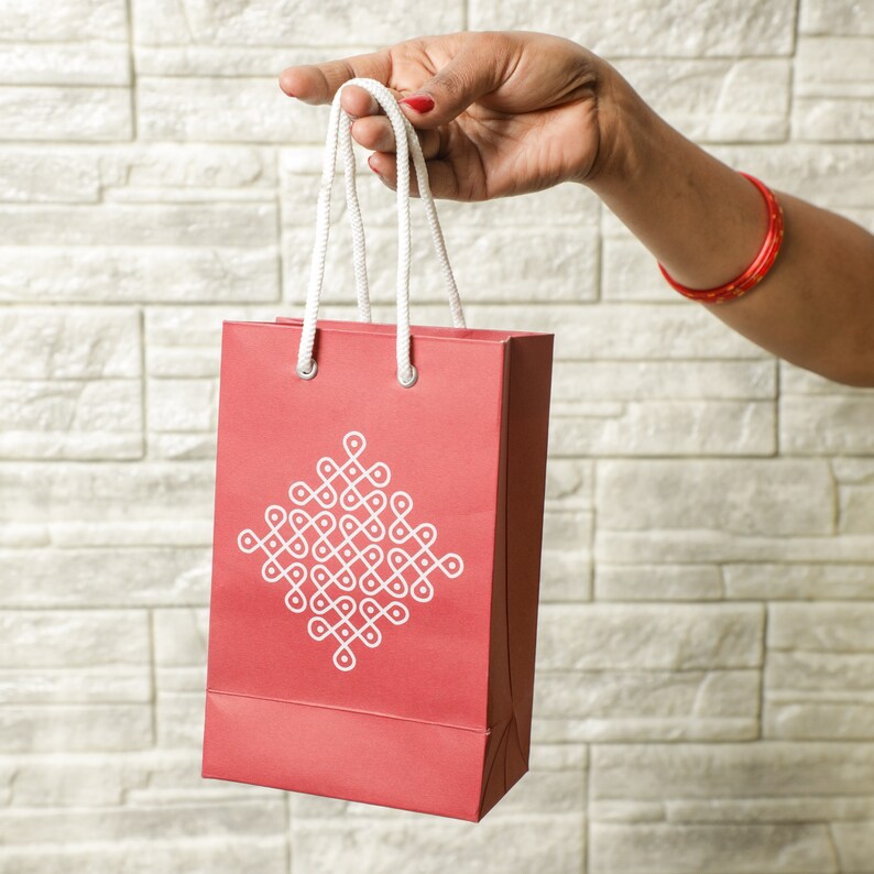 Muggu Printed Return Gift Bags Handmade Bags for Indian Etsy