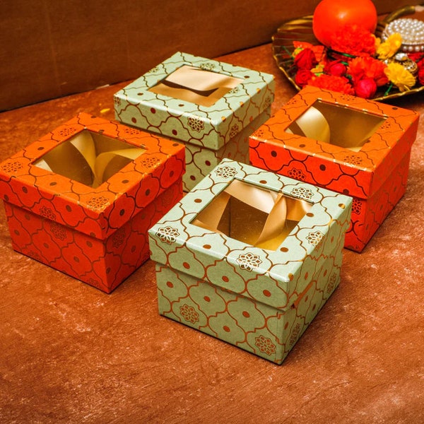 Scatola regalo vuota, scatole mithai, scatole regalo di ritorno indiane, scatola dolce indiana per Diwali, favori Pooja, regalo Diwali, scatola regalo fantasia, regalo Mehndi