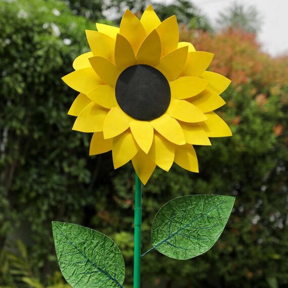 Large Sunflower Outdoor Decor Sunflower With Stem Theme Etsy