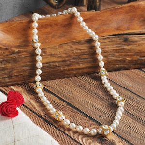 Perlen Swaagat Mala, Milni Shaadi Haar, Perlen Perlen Hochzeit Mala, Willkommen Mala für Hochzeit, Mala für Hochzeitskleid, Punjabi Mala für Hochzeit