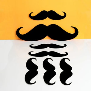 7 Moustache cutouts for birthday party, Stache, Boy Gender reveal, Mustache Cardstock Die Cut, Moustache Confetti, Boy Baby Shower prop
