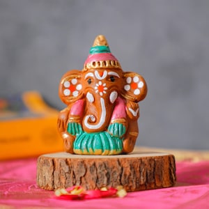 Ganesha Statue, Ecofriendly Ganesha, Indian Return Gift, Terracotta Ganesh Idol, Return gift for pooja,  Puja, Handmade Clay Ganesh Statue