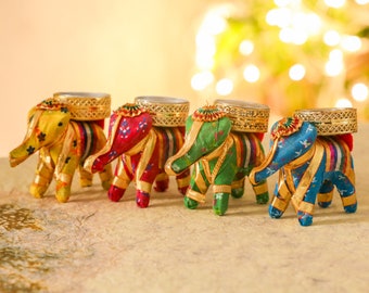 Elephant Tealight Holder, Bulk Tea light holder, Diwali Gift, Indian Wedding Favor, Diwali Decor, Housewarming Puja Return Gift, Diya stand