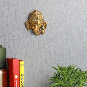 Estatua de Ganesha, decoración de pared de Ganesha, regalos de agradecimiento para bodas indias, regalos de agradecimiento para pujas, regalos de inauguración de casa, decoración de pared, recuerdo de puja, decoración desi