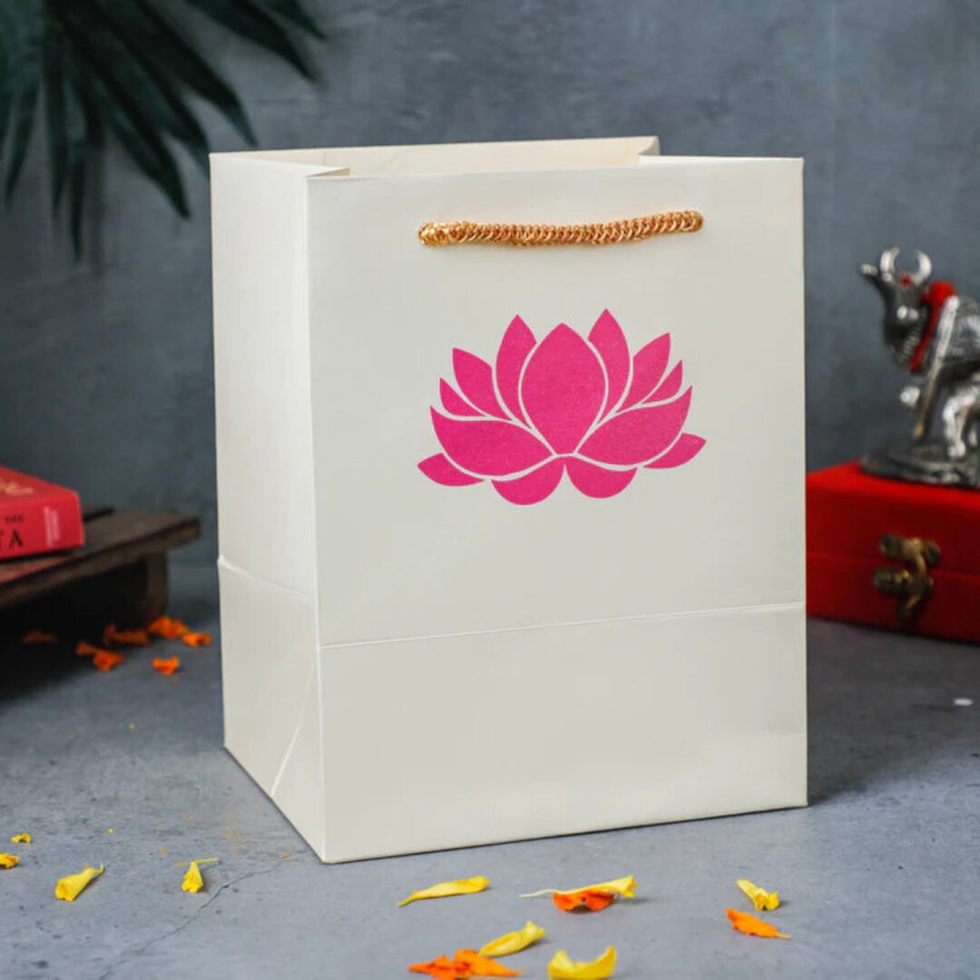 Lotus Indian Gift Bags, Return Gift Bags, Indian Return Gift, Indian