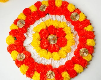 Rangoli Mat, rangoli decorations, Diwali decorations, Diwali Rangoli, Flower Rangoli, PomPom Rangoli, pooja decor diwali decor, rangoli Kit