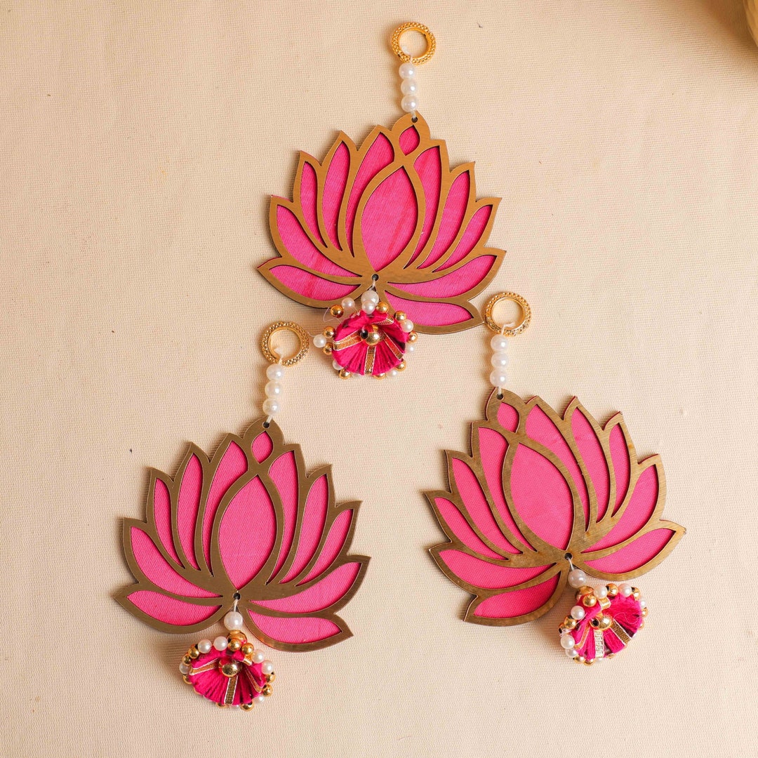 Lotus Hanging for Home Decor, Lotus Backdrop Hanging, Pooja Mandir