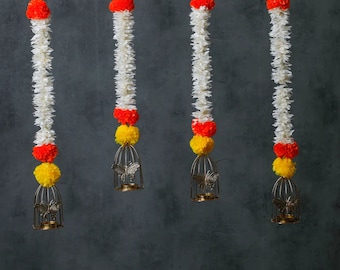 Pooja decor, indian garland, Artificial Garland, Tealight Holder, Indian wedding decor, Hanging Diya, Haldi Decor, Indian Backdrop Decor