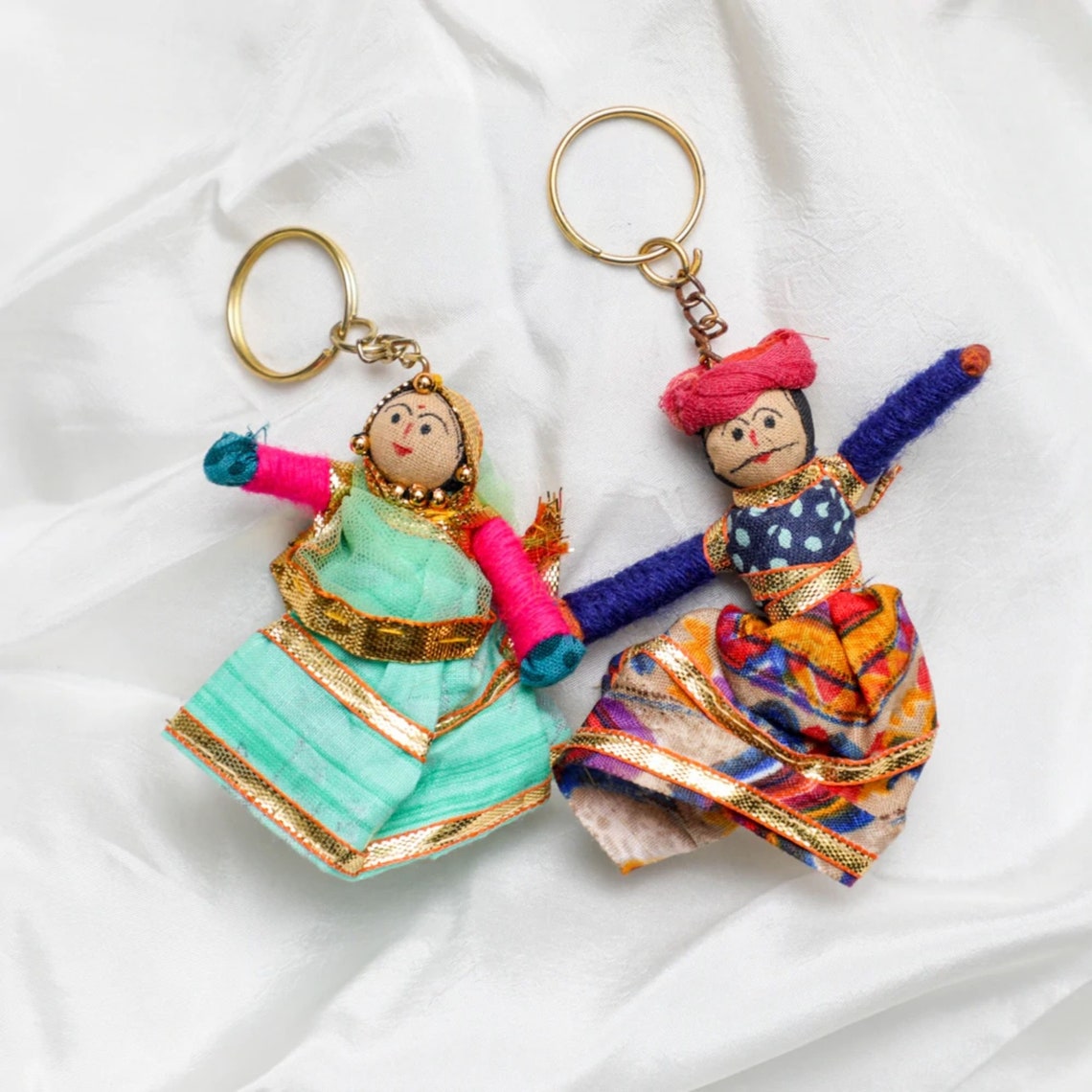 1pairpuppet Keychain Man and Woman Puppet Keychains Etsy