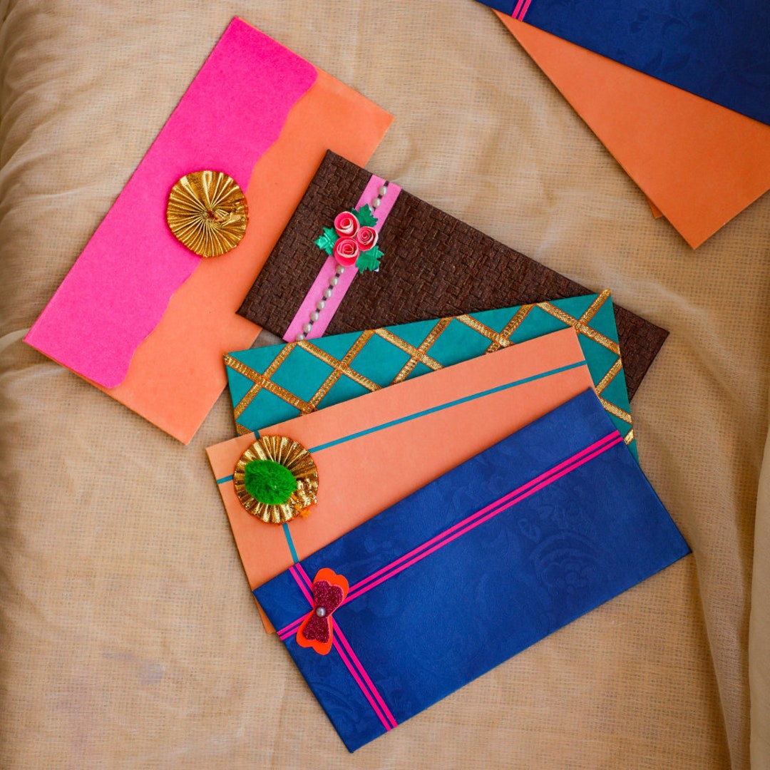 Handmade Money Envelope, Designer Paper Indian Envelopes, Shagun