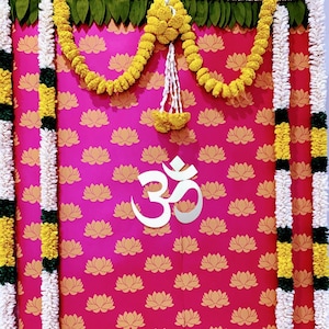 Pichwai Cow, Pooja Decor, Pooja Backdrop,wedding Decor, Indian Kolam Pooja,  Pooja Backdrop Decoration 