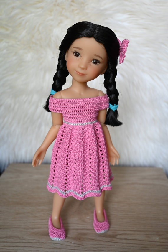 Siblie Crochet Dress Set for 12" Dolls Pink and Green - Etsy