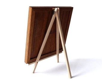 Large 12x9" tabletop easel wood stand for party decor, market signage, photo and art display