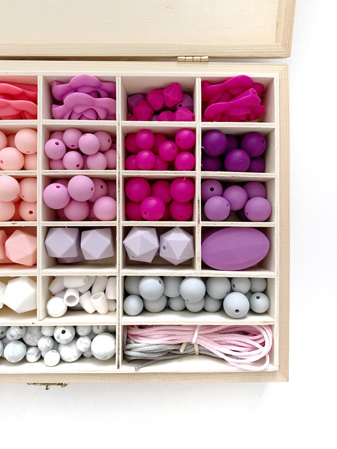 DIY silicone bead kit with FREE wood storage box for jewelry Etsy