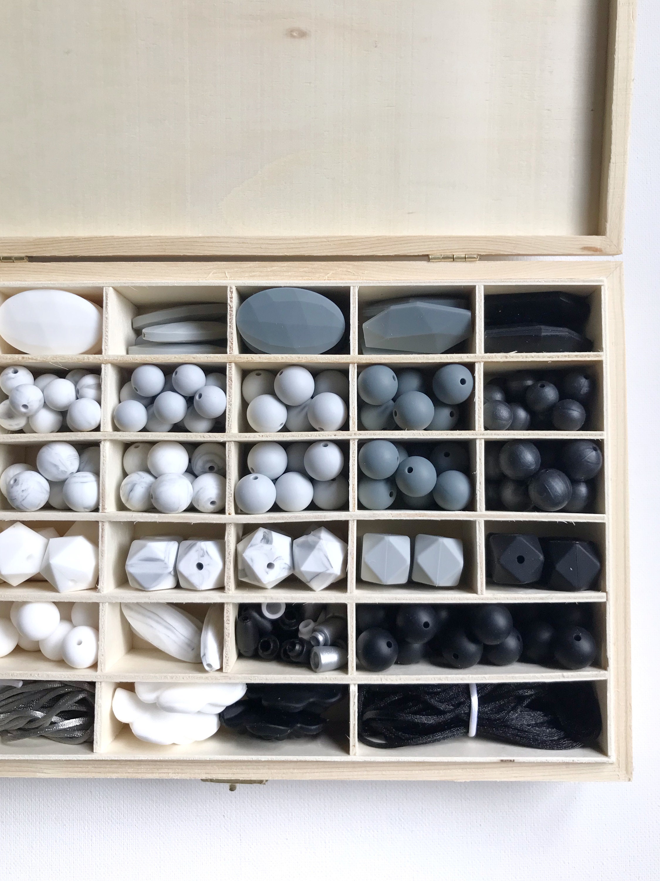 DIY silicone bead kit with FREE wood storage box for jewelry Etsy
