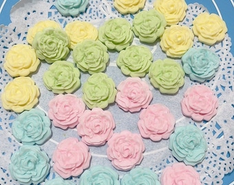 Fondant flower and leaves cake topper/ daisy fondant cake decoration/ mixed flower cake topper/ rose cake topper