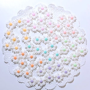 20pcs  Fondant flower cake topper/ daisy cake topper/blossom cake topper/ flower cupcakes topper decoration/ note me your due date 0.8”each