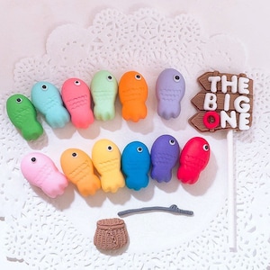 The Big One Fish Fondant Cake Topper: Colorful Fishing Cupcake Decor